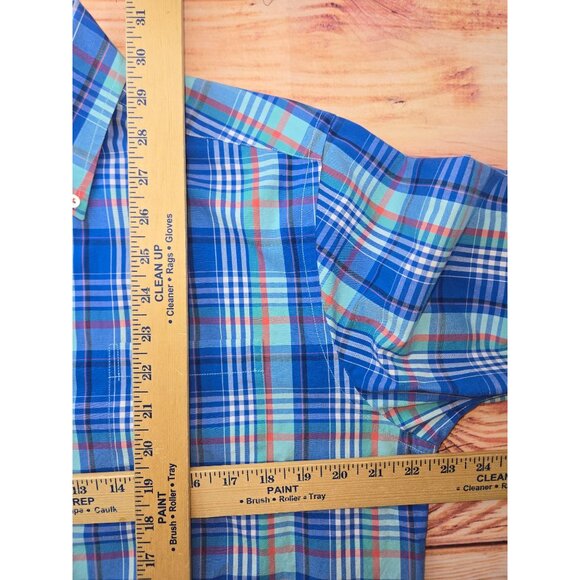 Southern Tide Mens Skipjack Blue Plaid Dress Shirt Medium - Picture 8 of 8